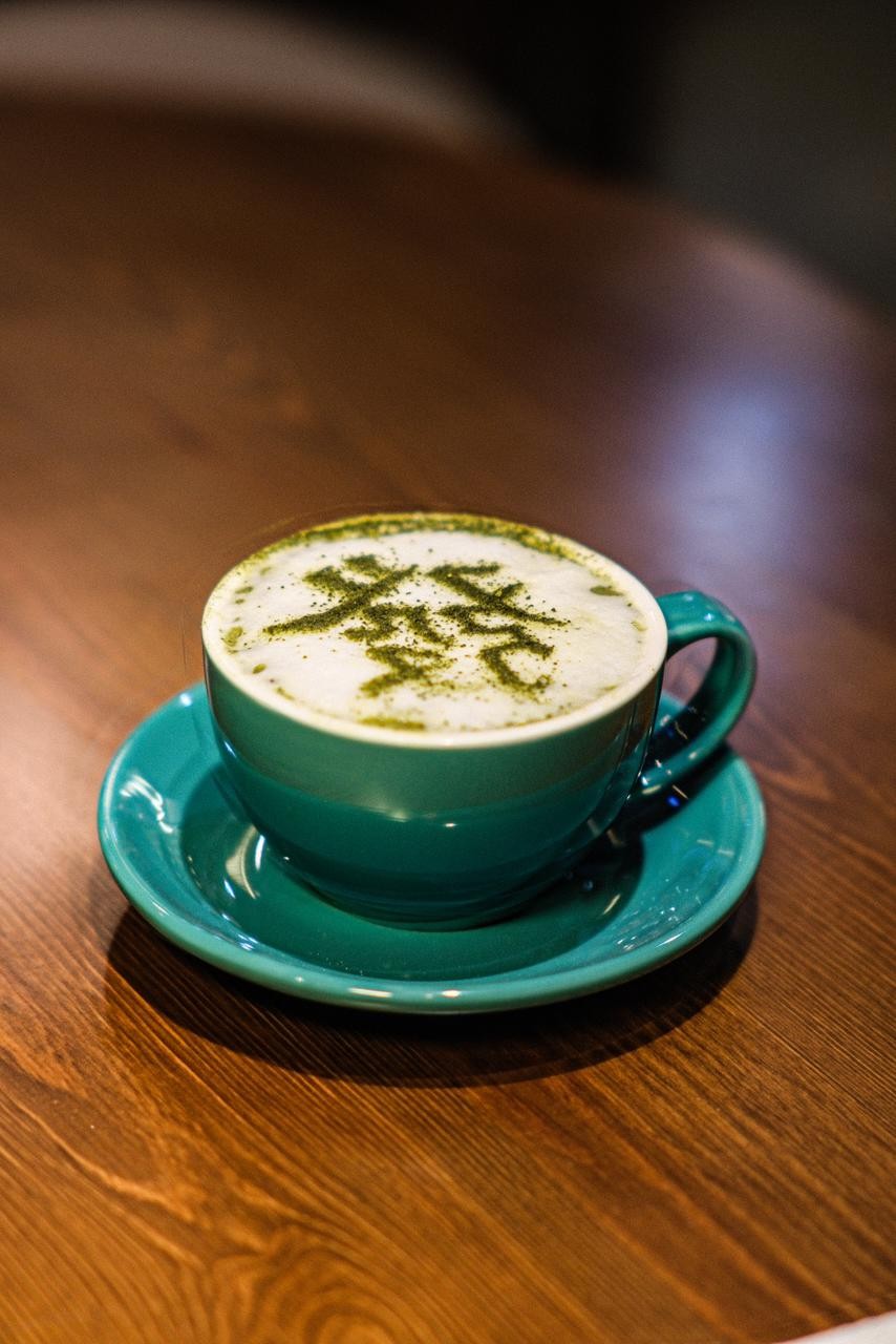 Matcha latte art Gravity Coffee